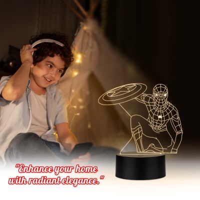 spiderman457 3D Illusion Night lamp with Warm White Gift for Kids Bedroom